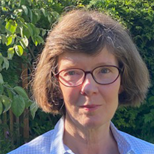 Antoinette Titchener-Hooker against a green background