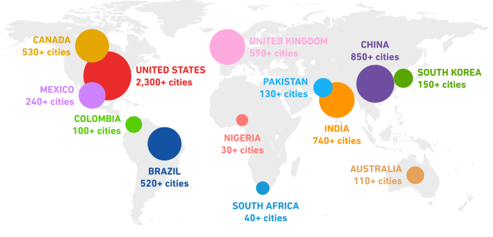 DET cities world map
