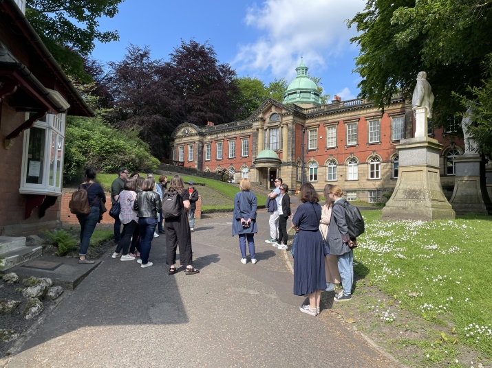 A group of people on a visit