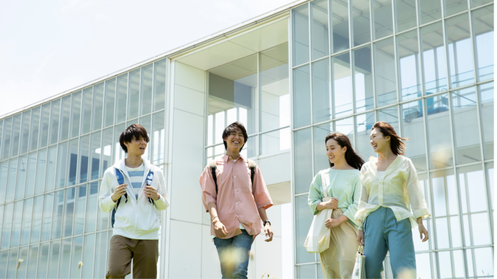 a group of students socialising 