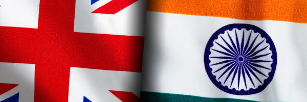 Union flag and Indian flag 
