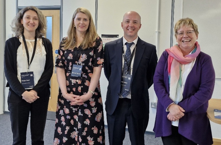 Dr Müge Satar (Newcastle University), Simone Hackett (The Hague University of Applied Sciences), Professor Martin Ward (University of Leeds) and Professor Mirjam Hauck (The Open University) at Building COIL capability in the UK and Ireland symposium.