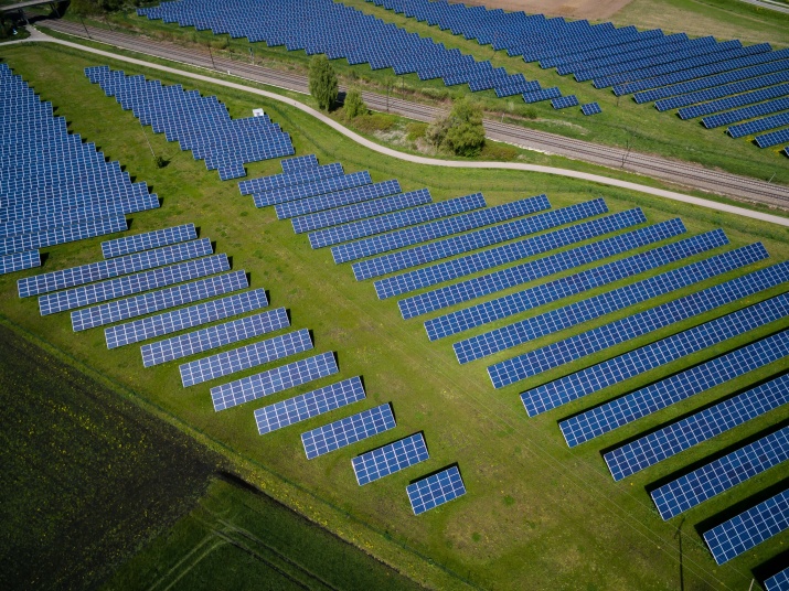solar panels in field
