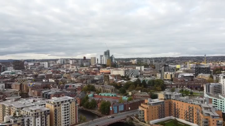 Aerial shot of Leeds