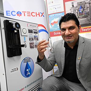 Founder and CEO of EcotechX Dr. Muhammad Wakil Shahzad in EcotechX lab