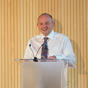 Professor Edward Peck giving a speech