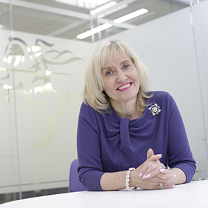 Professor Jenny Higham in a university office 