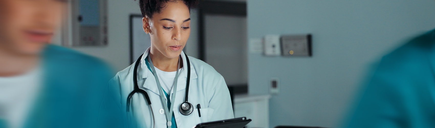 Nurse working on a ward