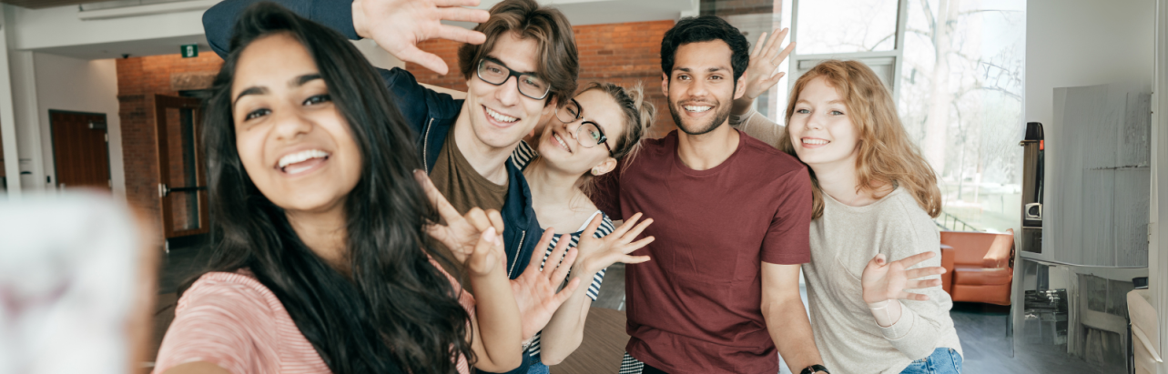 Students taking a selfy