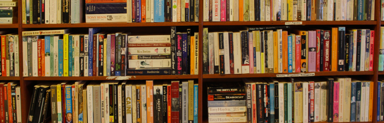 decorative image of a bookshelf