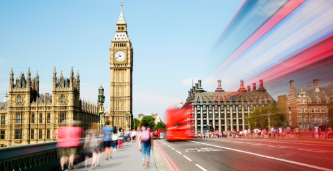 Houses of Parliament and Big Ben from Westminster Bridge