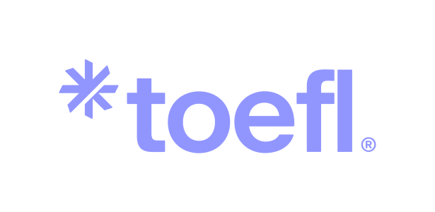 Purple logo of Toefl
