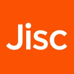 Orange square with white text reading JISC